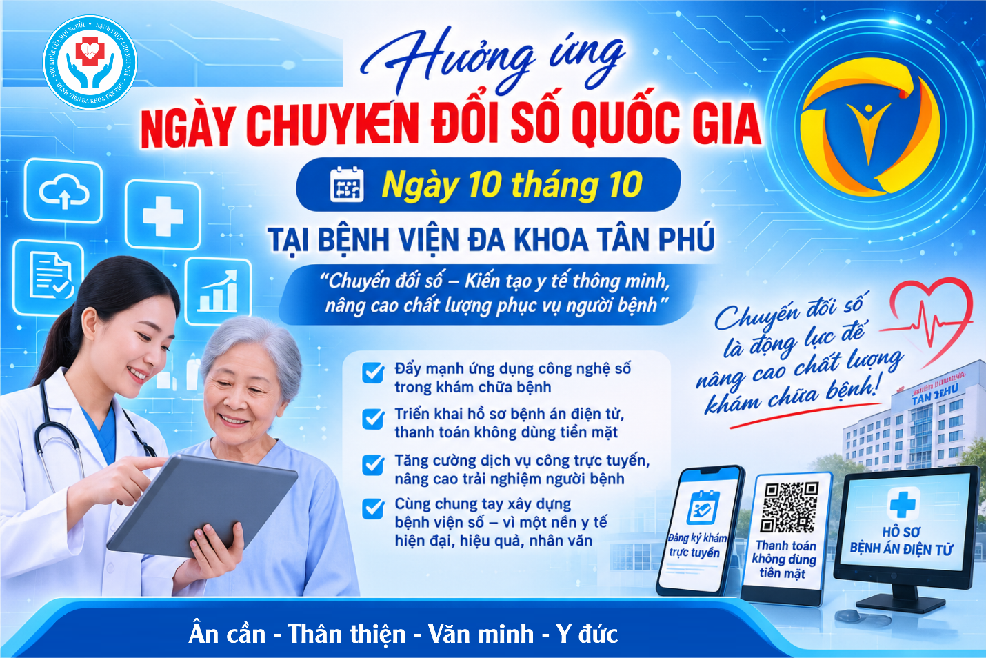 BỆNH VIỆN ĐA KHOA TÂN PHÚ HƯỞNG ỨNG NGÀY CHUYỂN ĐỔI SỐ QUỐC GIA NGÀY 10 THÁNG 10