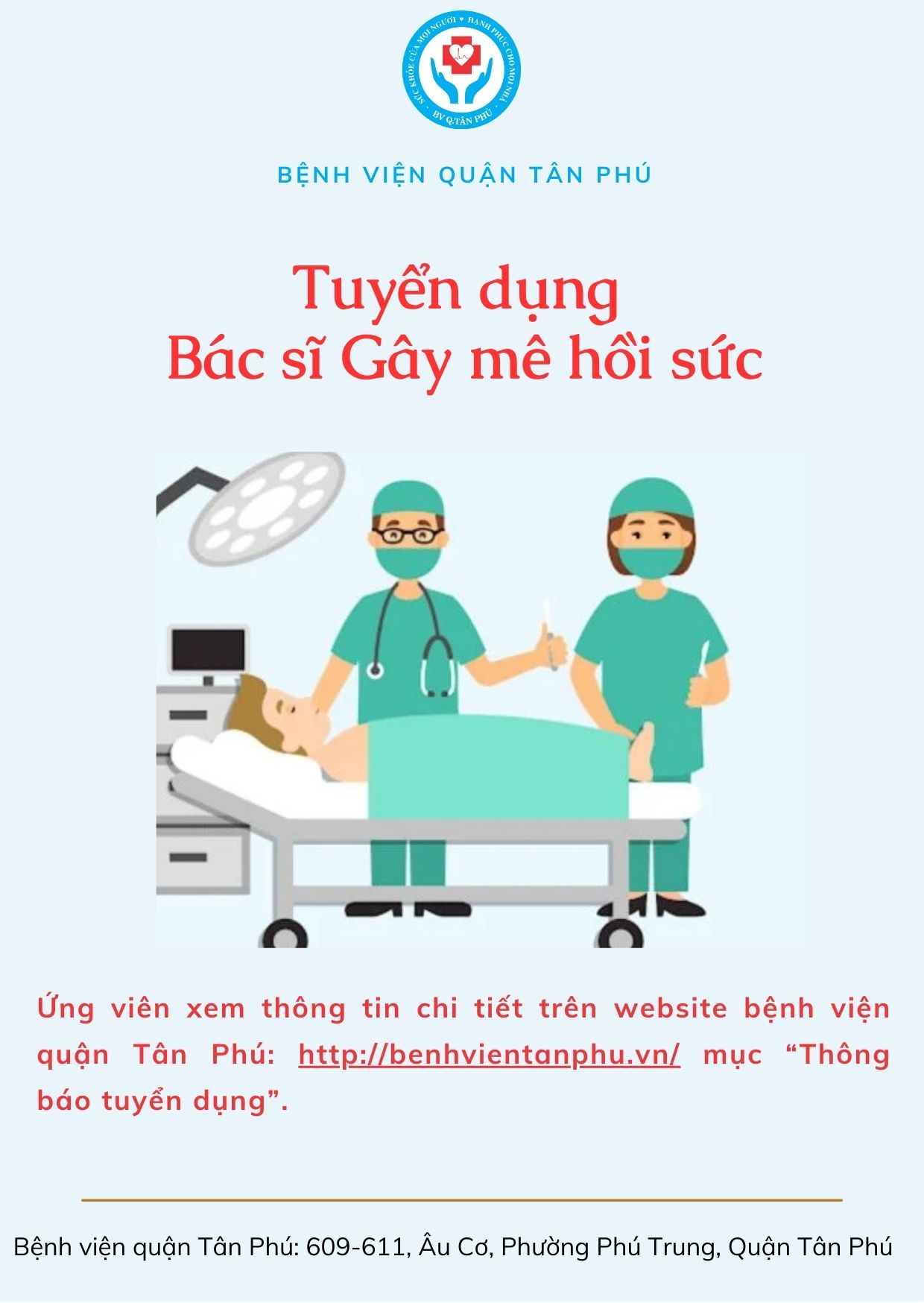 Tuyển dụng bác sĩ Gây mê hồi sức