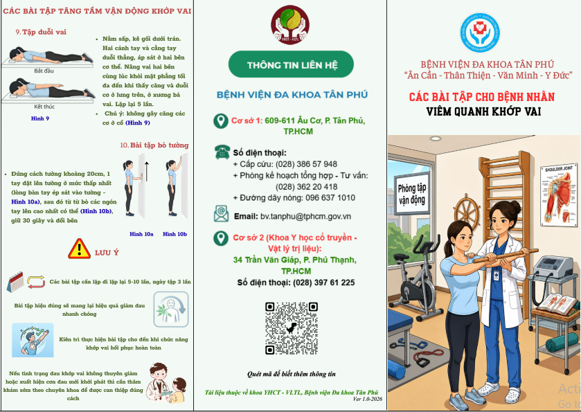 Các bài tập cho bệnh nhân viêm quanh khớp vai