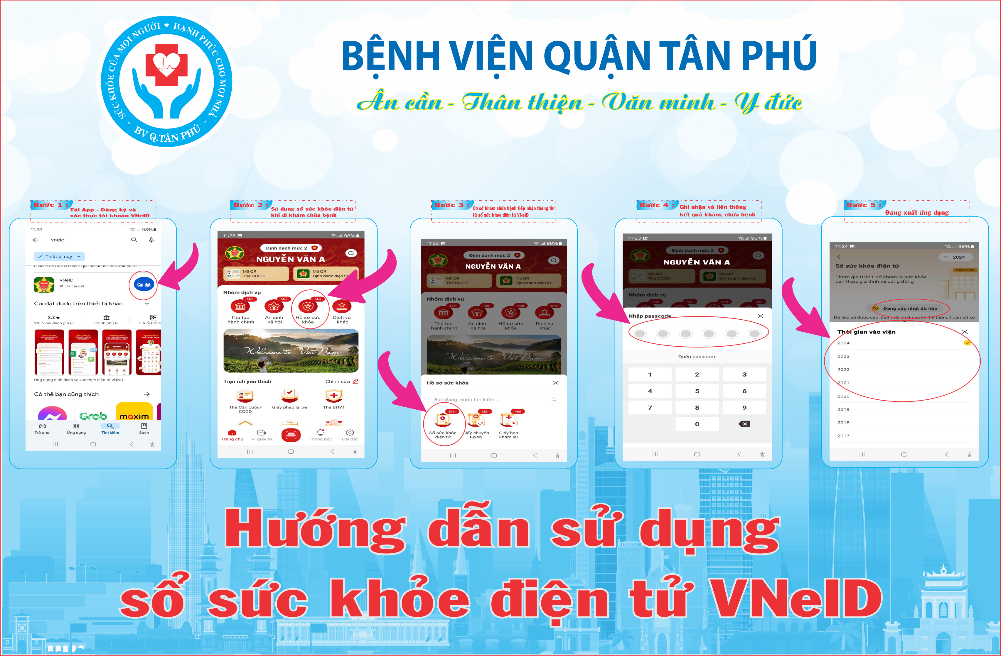 Hướng dẫn sử dụng sổ sức khỏe điện tử vneid