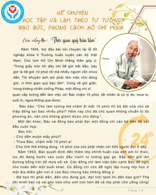 ke chuyen hoc tap va lam theo tu tuong dao duc phong cach ho chi minh thoi gian quy bau lam